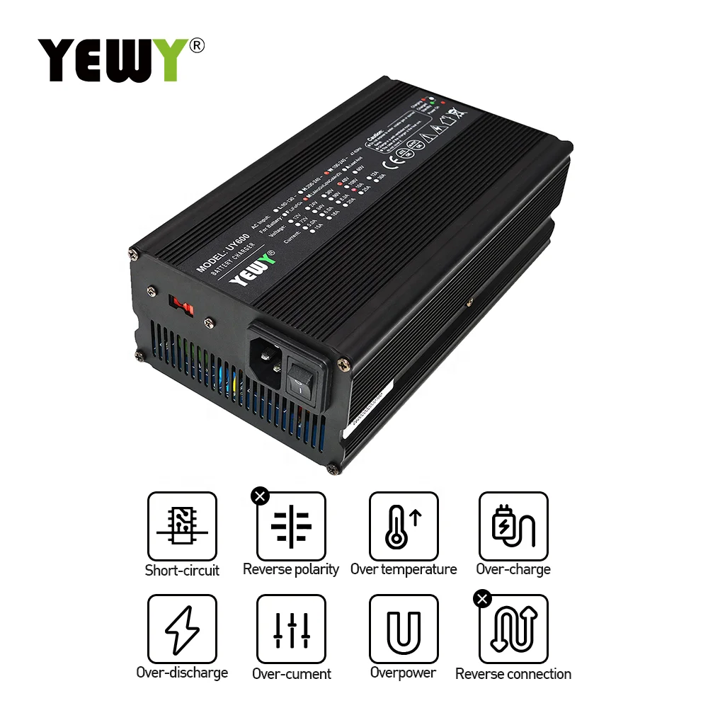 600W E Rick shaw EV Scooter Battery Charger 60V 8amp UNU Scooter Portable Fast Charging Battery Charger