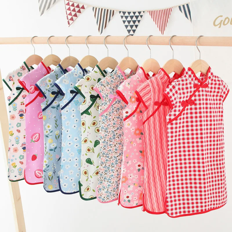 Hot Selling Sleeveless 2-3 Years Old Kids Dress Girls Skirt Summer Clothes Casual Infants Pure Cotton Little Children Girls Baby
