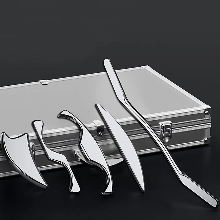 5Pc 6mm iastm Stainless Steel Therapy Tool Deep Tissue massage knife Muscle Fascia Recovery Scraping gua sha fascia knife