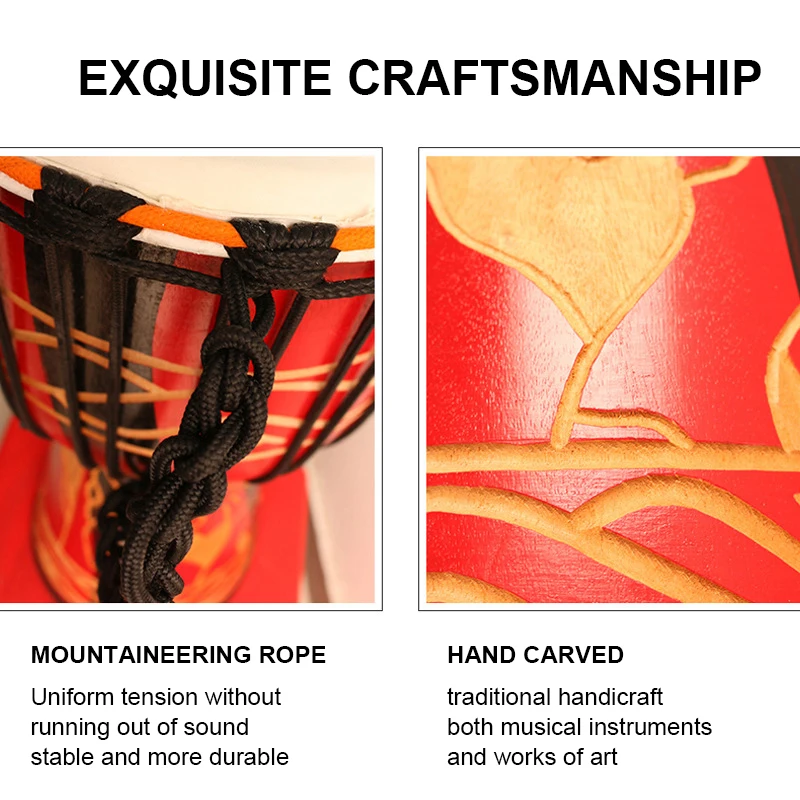 African Hand Drum Professional Mahogany Standard Goat Drum Head 8 Inch