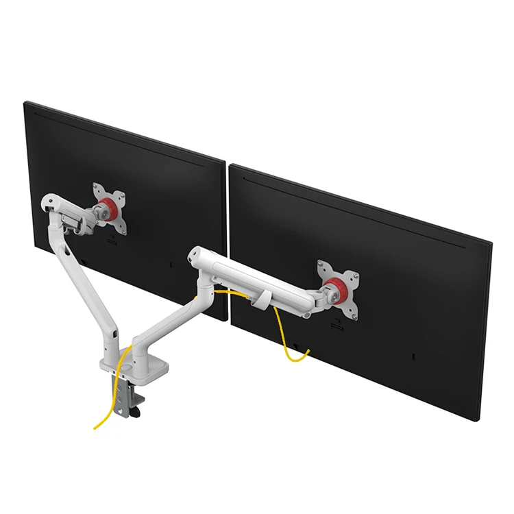 AUKI White 32 inch Vesa Arm UP TO 9 KG VESA Mount Black Dual Monitor Arm monitor stand 2 screens