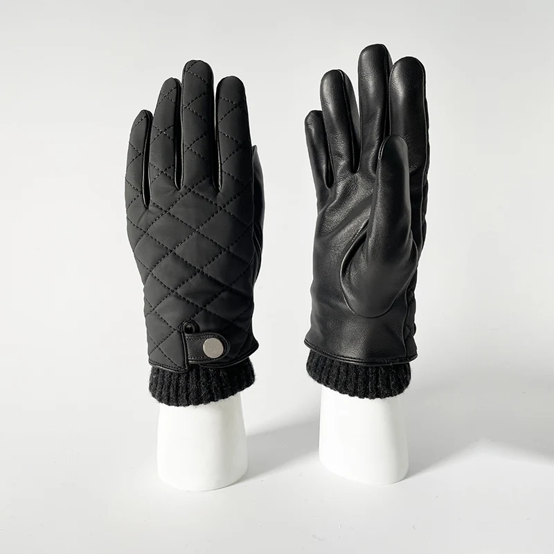 BSCI Manufacturer Custom Touch Screen Sheepskin Men Best Leather Gloves For Winter
