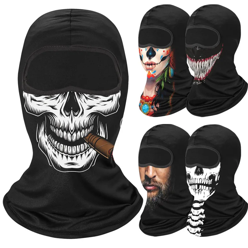 Outdoor Tactical Hood Headwear Ghosts Skull Mask Motorcycle Full Face Mask 3D Balaclava Ski Mask