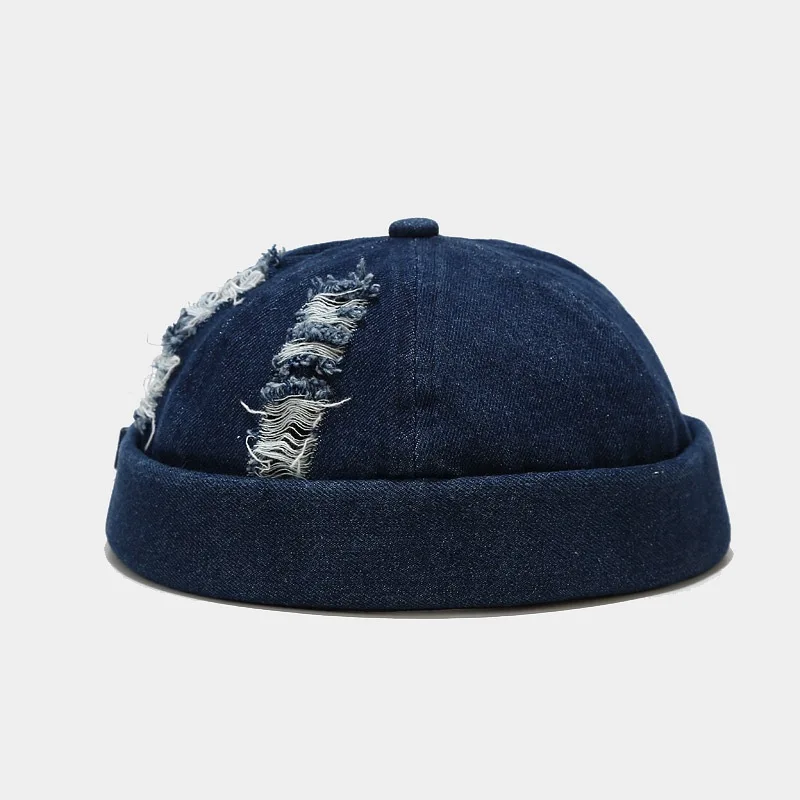 Men Street Casual Docker Sailor Biker Hat Loop Beanie Brimless Cap Fashion Unisex Pumpkin Vintage Navy Beanies