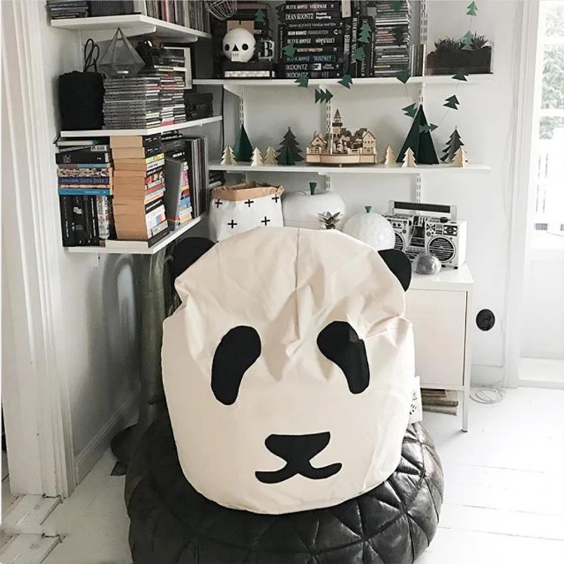 Animal Storage Cute Panda Bean Bag Chair Lazy Sofa For Kids