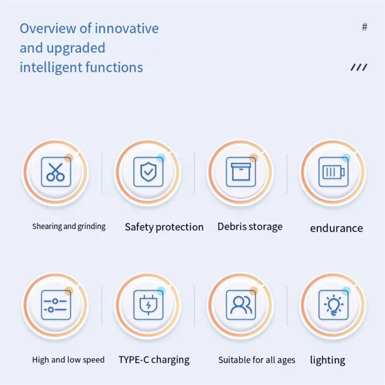 Rechargeable Nail Cutting Scissors  manicure Tool Child Infant Finger Cutter  Scissors Automatic Electric Nail Clipper for Baby