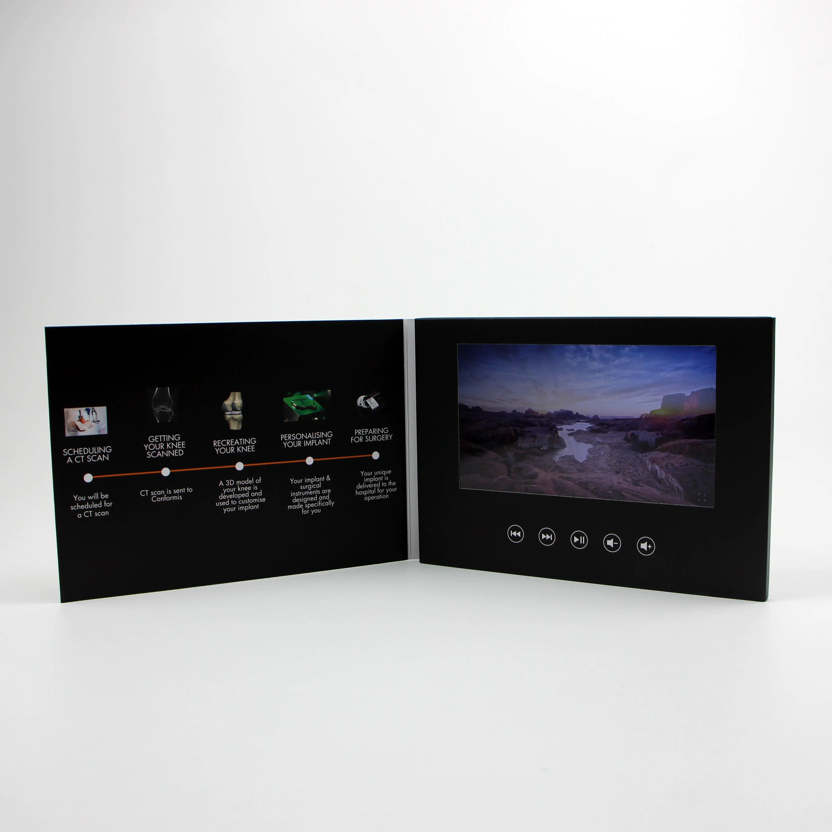 7 Inch Digital Gift Greeting Card Brochure Video Card Customizable Printing For Business Promotion Christmas Gift Invitation