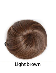 Factory direct sale Natural synthetic hair wig silver Soft and smooth chignon pieces Vary Round Hair drawstring bun