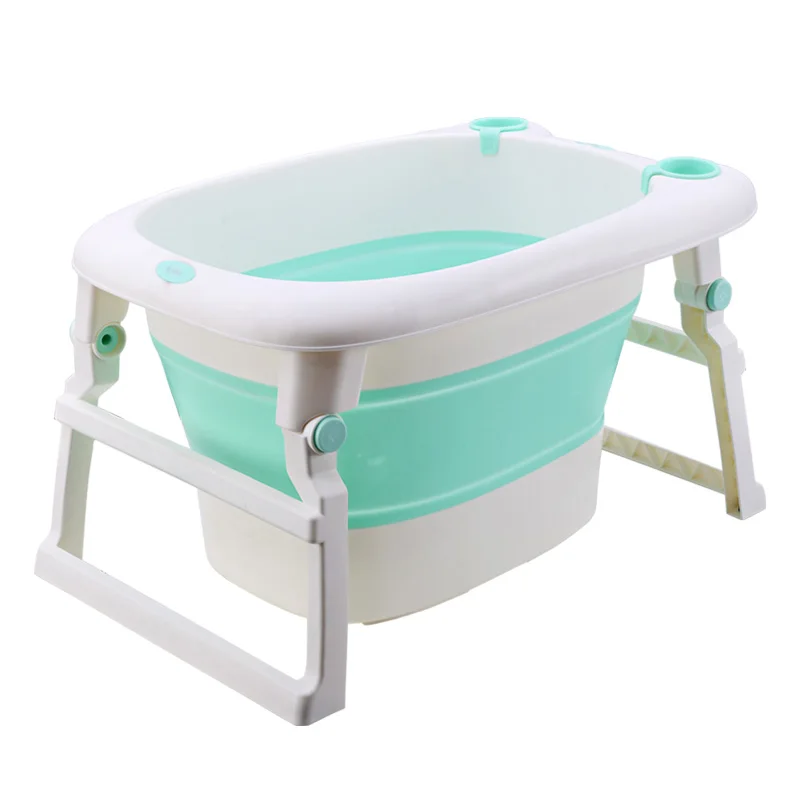 Wholesale Simple Design Foldable Plastic FreeStand Portable Bath Tub Kids Bath Tub