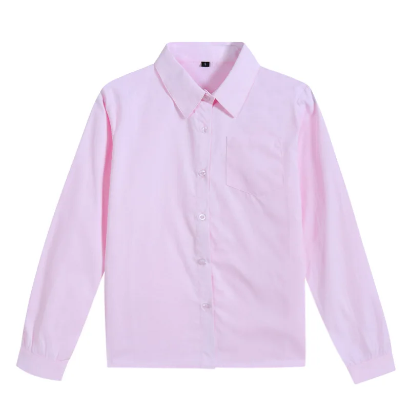 Custom Logo JK High School Uniform Student Girl Boys Harajuku Preppy Style Long Sleeve White Shirt Top Blouse