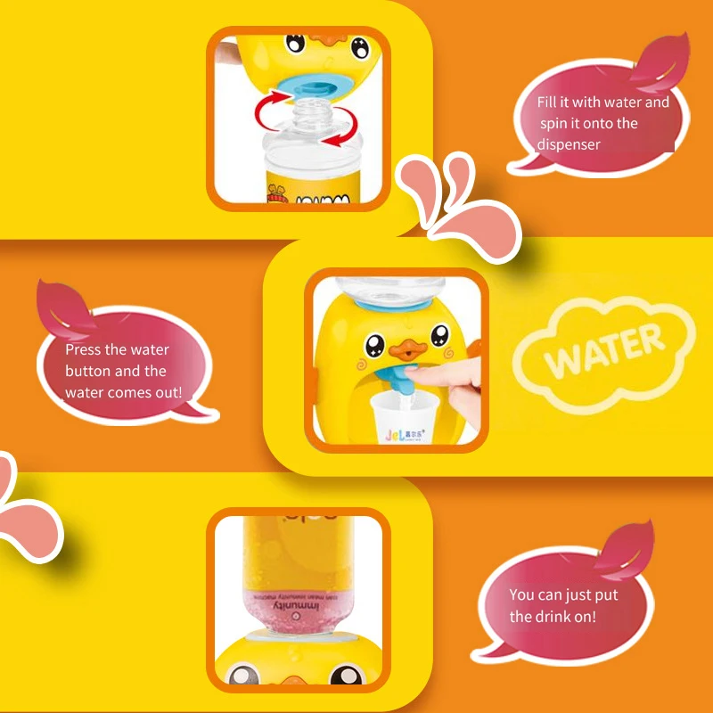 Cartoon Duck Drinking Game Household Appliances Children Mini Water Dispenser Kitchen Toy