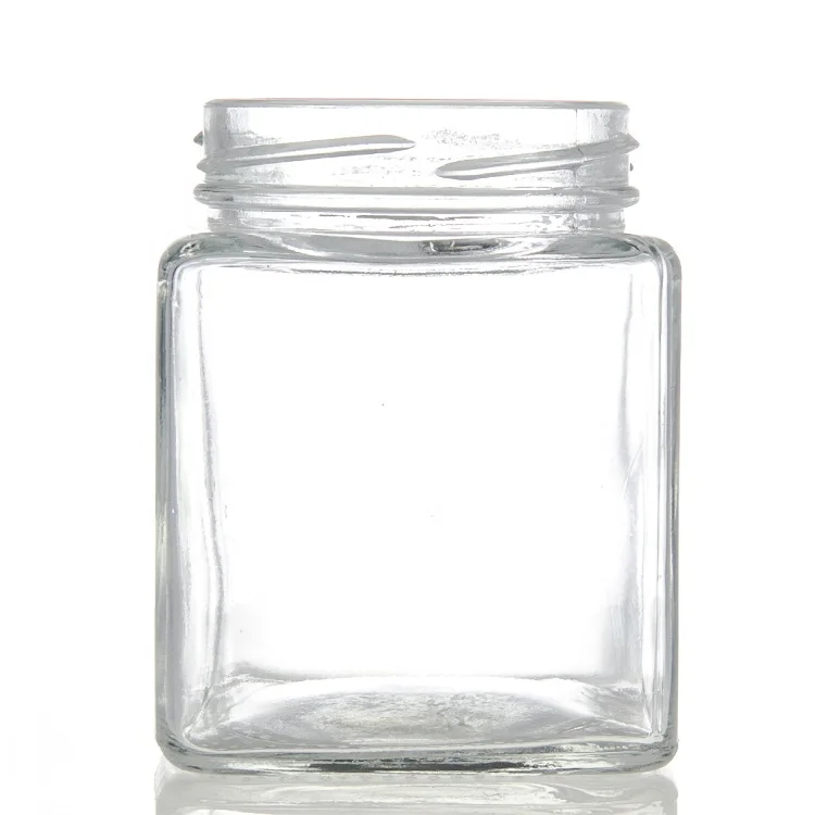 chill sauce use 180ml 6oz airtight square glass jar with lidwith metal lid HJ-BD1188002