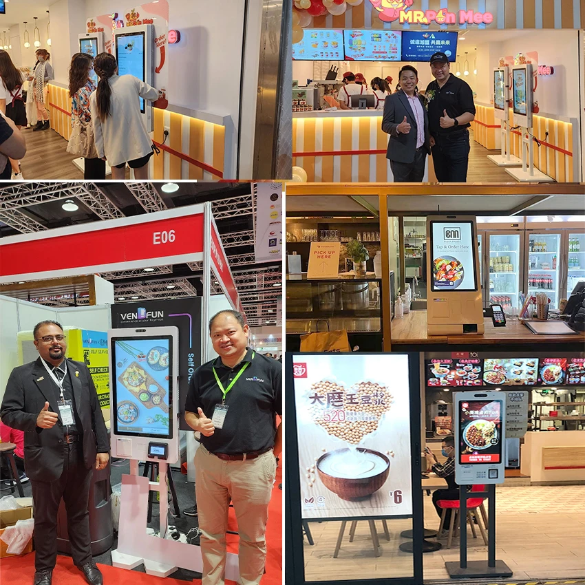 Crtly 32inch qr code scanner kiosk capacitive wall mounted touch screen payment kiosk indoor food self service ordering kiosks