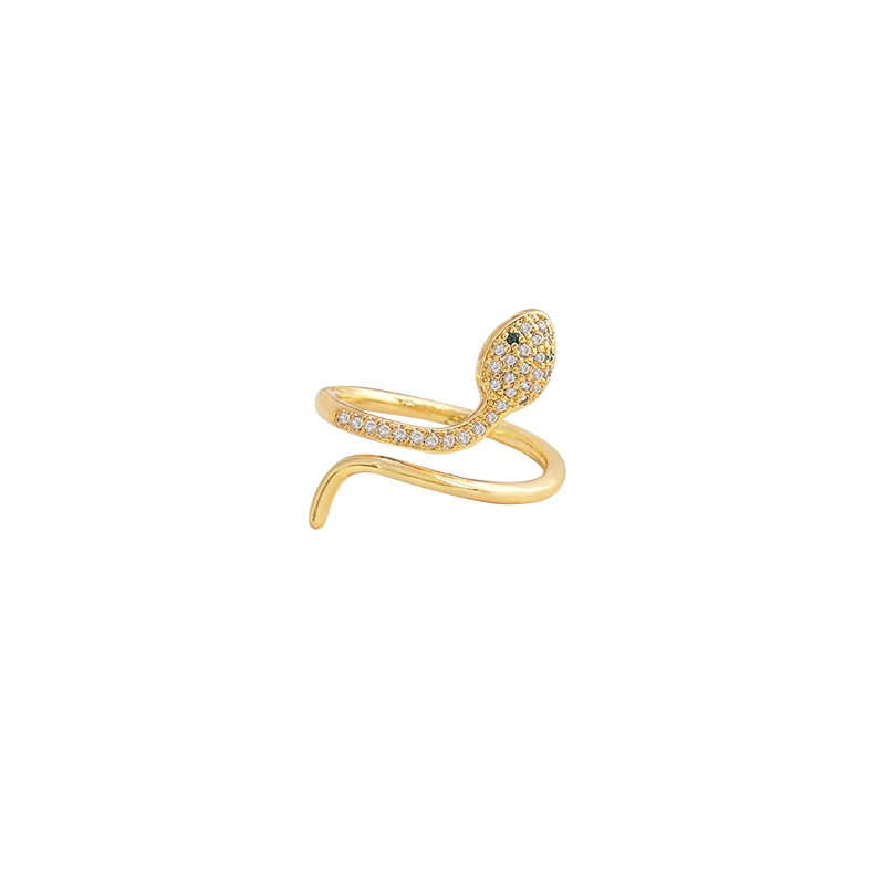 
Fashion Trend 2021 18k Gold Plated Animal Snake Ring Jewelry Simple Luxury Dainty Ring For Women 