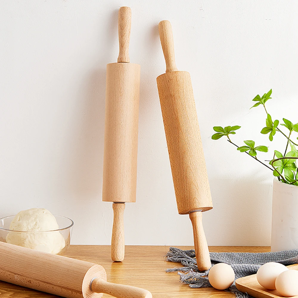 Custom Logo Hot Selling Big Size Beech Wooden Kitchen Rolling Pin for Baking