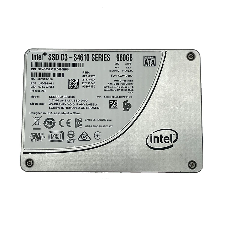 for Intel Solid state drive S4610 960G 2.5 new original enterprise SSD server