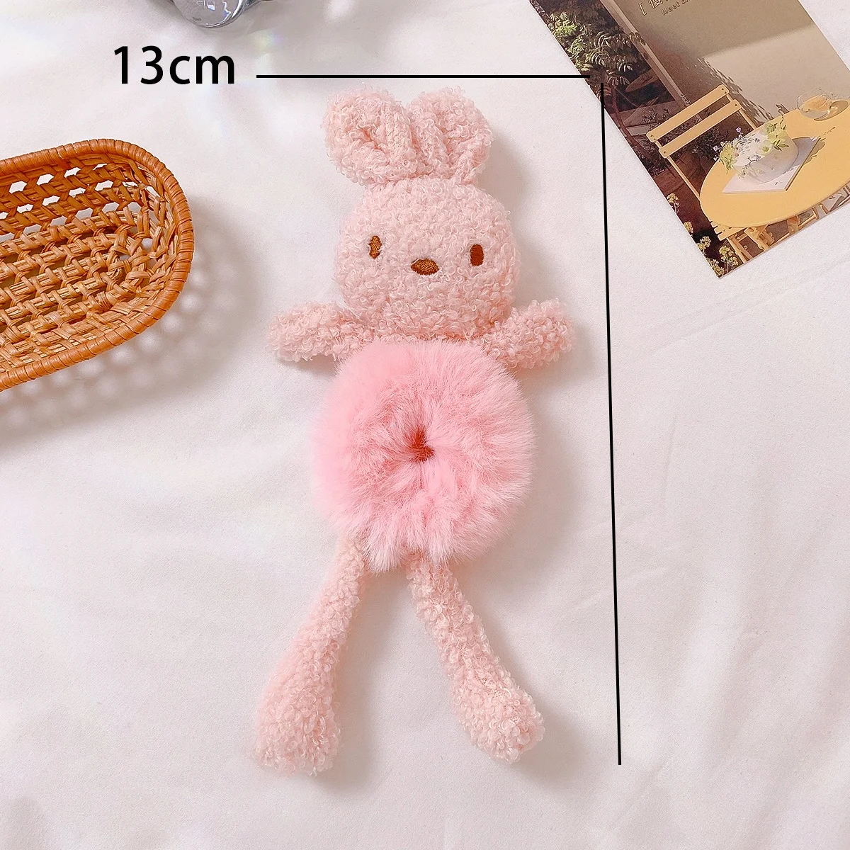 New arrival cute plush bear hug sweet elastic hair ties 100 pcs thick seamless brown hair ties