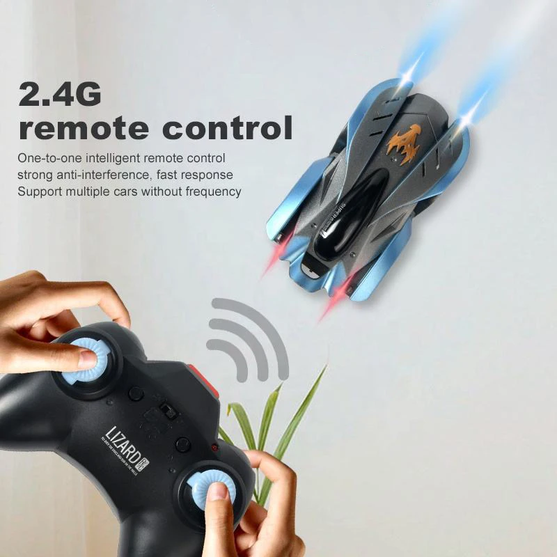 AiJH Brinquedo Watch Remote Control Car 2.4G Gravity Antigravity Machine Auto Wall Climbing 360 Rotating Stunt RC Car