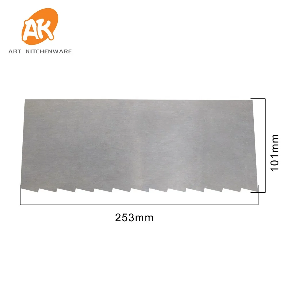 AK Sawtooth Cake Decorating Comb Stainless Steel Cake Scraper  Bakery Tools Cream Cake Smoother  CS-12