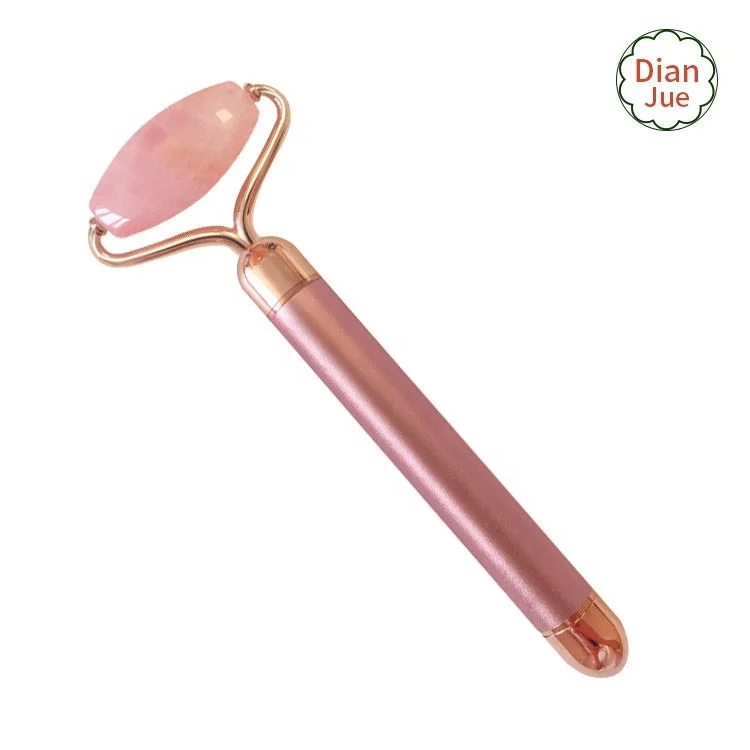 24K Massage Tools Spa Massager Natural Stone 2 in 1 Electric Energy Beauty Bar Jade Roller