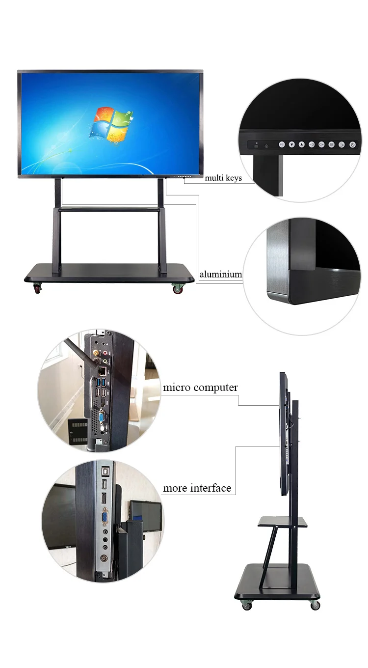 70 интерактивная доска android/система windows опционально 4K Интерактивная плоская панель для