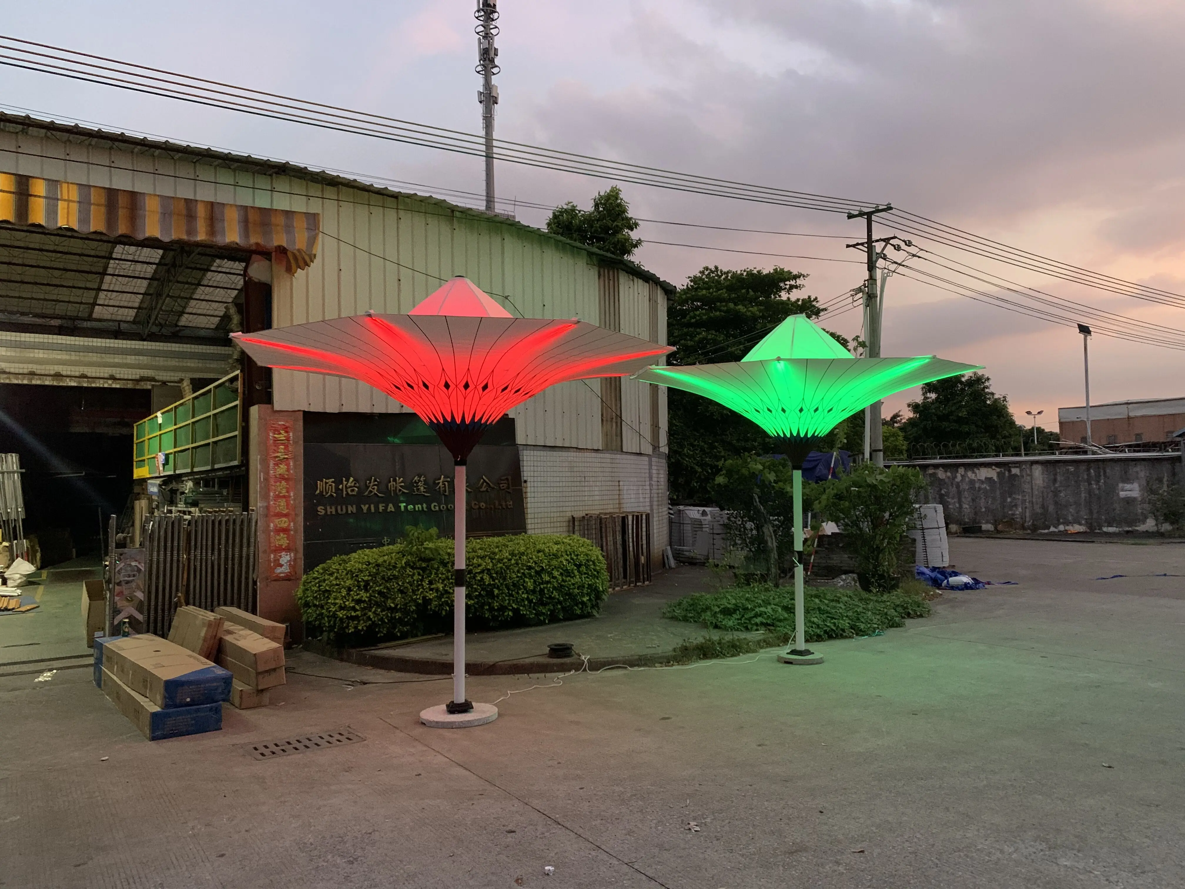 adverting beach outside umbrella tent folding tent  flower umbrella   tent LED Tulip Umbrella