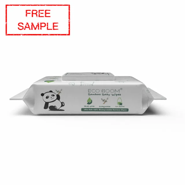 ECO BOOM  oem dispenser travel sell unscented organic cotton compostable wet baby wipe 120 pcs