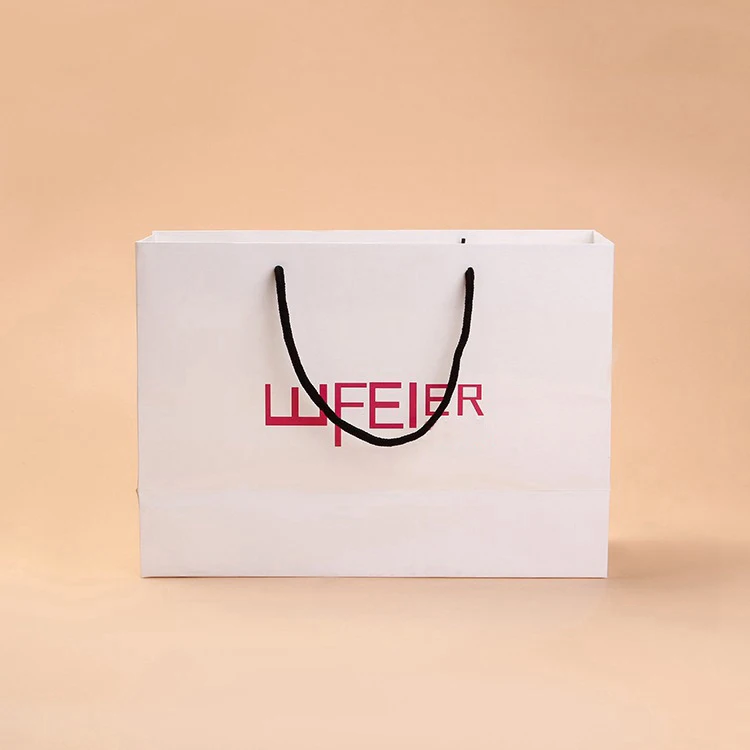 Customized Designer Logo Printed Shopping Paper Bag Luxury Packaging Bags for Gift Wrapping