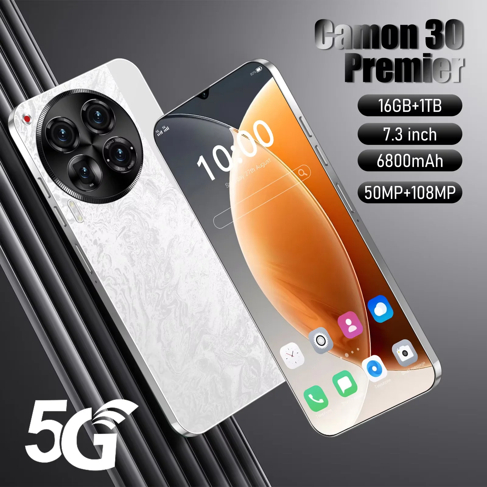 Techno spark 10 comon 30 c30 pro 5g multi-language new cellphone mobile phone