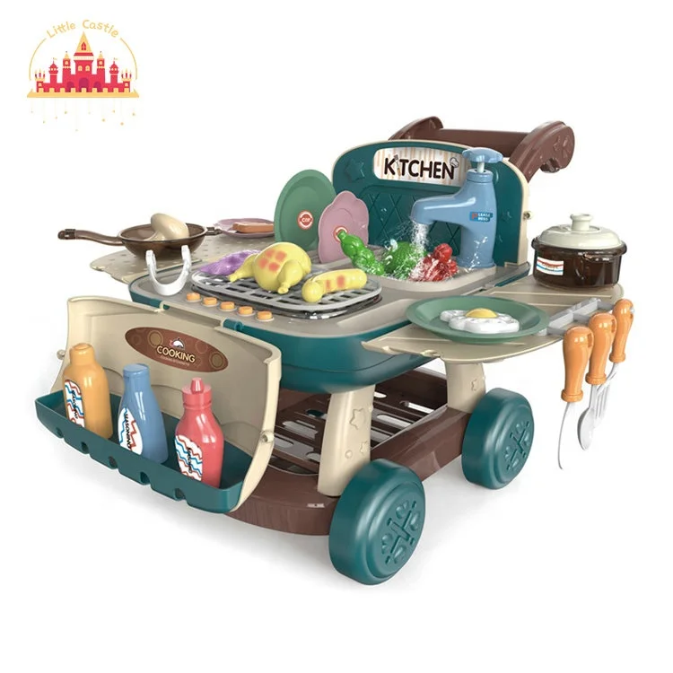 2 In 1 Multifunctional Shopping Cart Pretend Play Plastic Kitchen Toy For Kids SL10D841