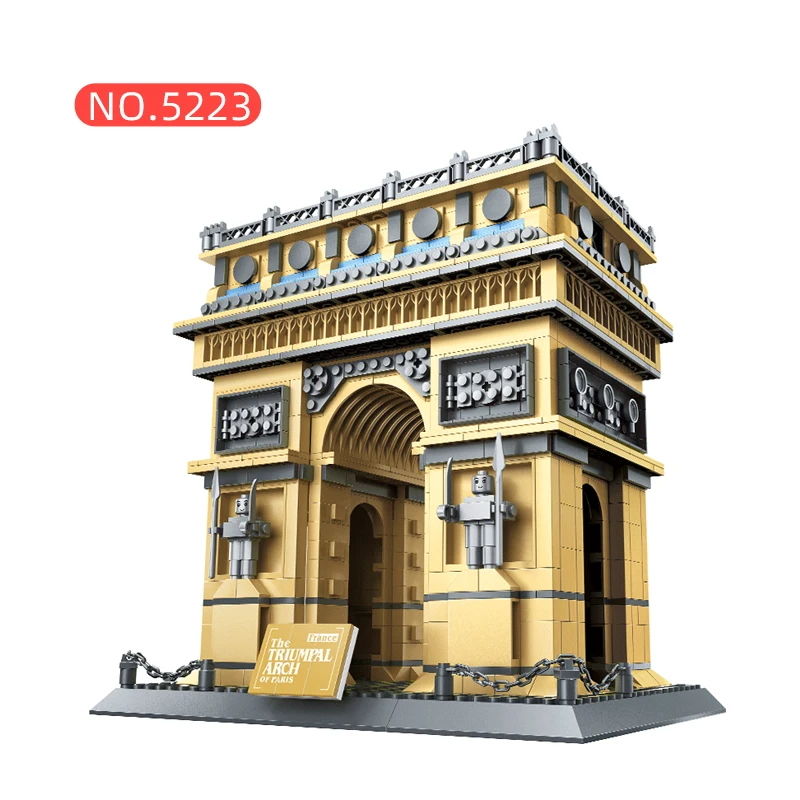 5223 Building Brick Set Paris Arc de Triomphe Structure Landmark ABS Plastic Building Blocks for Children Educational Gift Toys