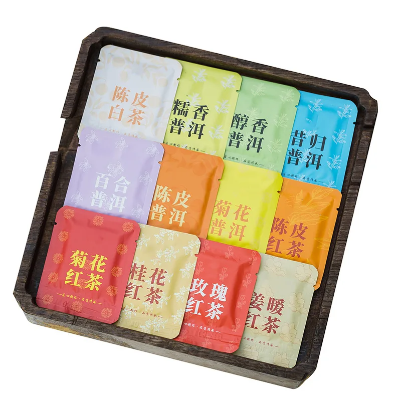 Chinese Yunnan Pu Erh Tea Black White Tea With Edible Dehydrated Dried Flowers Tea