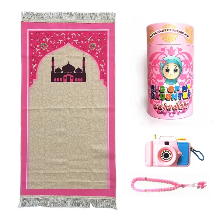 novelty muslim children prayer rug azan muslim prayer mat gift set turkish anatolian patchwork rugs