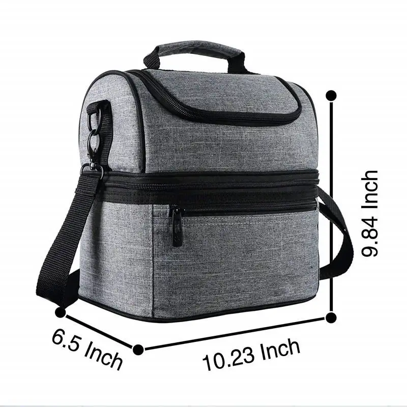 Oxford Soft Cooler Bags for Food Drink Storage Thermal Bag Double Layers Adjustable Shoulder Strap Insulated Tote Lunch Bags