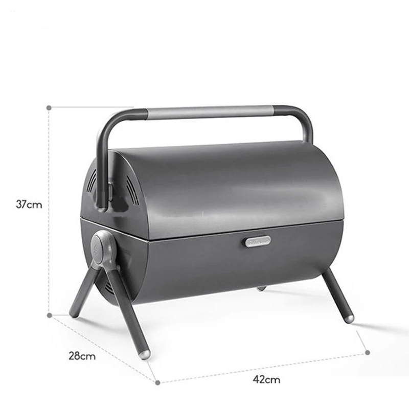 Picnic Camping Grill Double Side Barbecue Oven Charcoal BBQ Grills Portable Barrel Grill