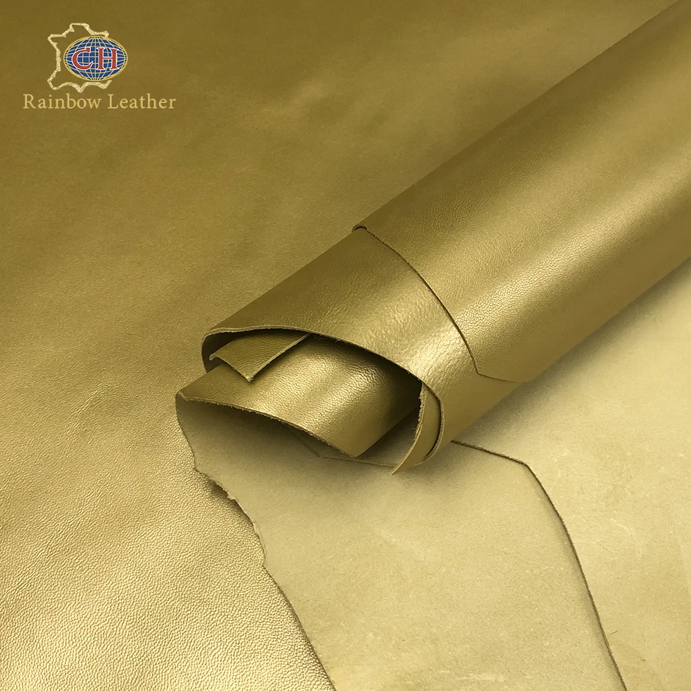 Gold sheepskin 100% genuine sheep leather Rainbow Sheep skin leather for garment