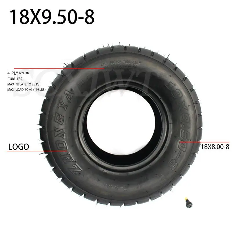 Front 19x7.00-8 rear 18x9.50-8 vacuum tires are used for Kart ATV 8 inch road tires wear-resistant tires