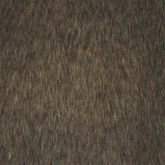 Лидер продаж, лисий мех 1,55 м, разрезаемый кончик меха кофейного цвета 1350 г/м, черный длинный ворс, индивидуальный искусственный мех для пальто/одежды