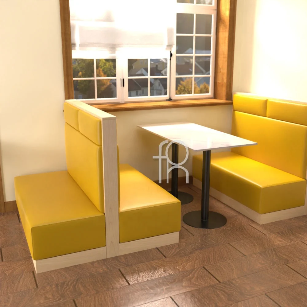 Modern interior design yellow cafe chairs and tables set coffee shop furniture