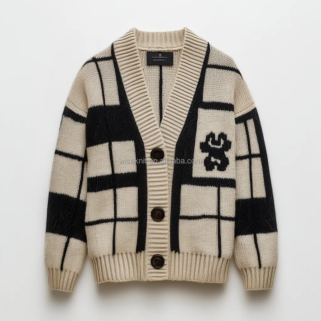 Custom Logo Private Design Men Sweater Jacquard letter knitwear men Crew neck pullover winter men Knitted tapestry sweater