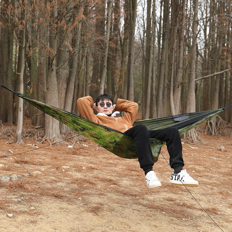 2023 Newest Camouflage Nylon Portable Camo Hammock With Mosquito Net For Camp Hiking Outdoor