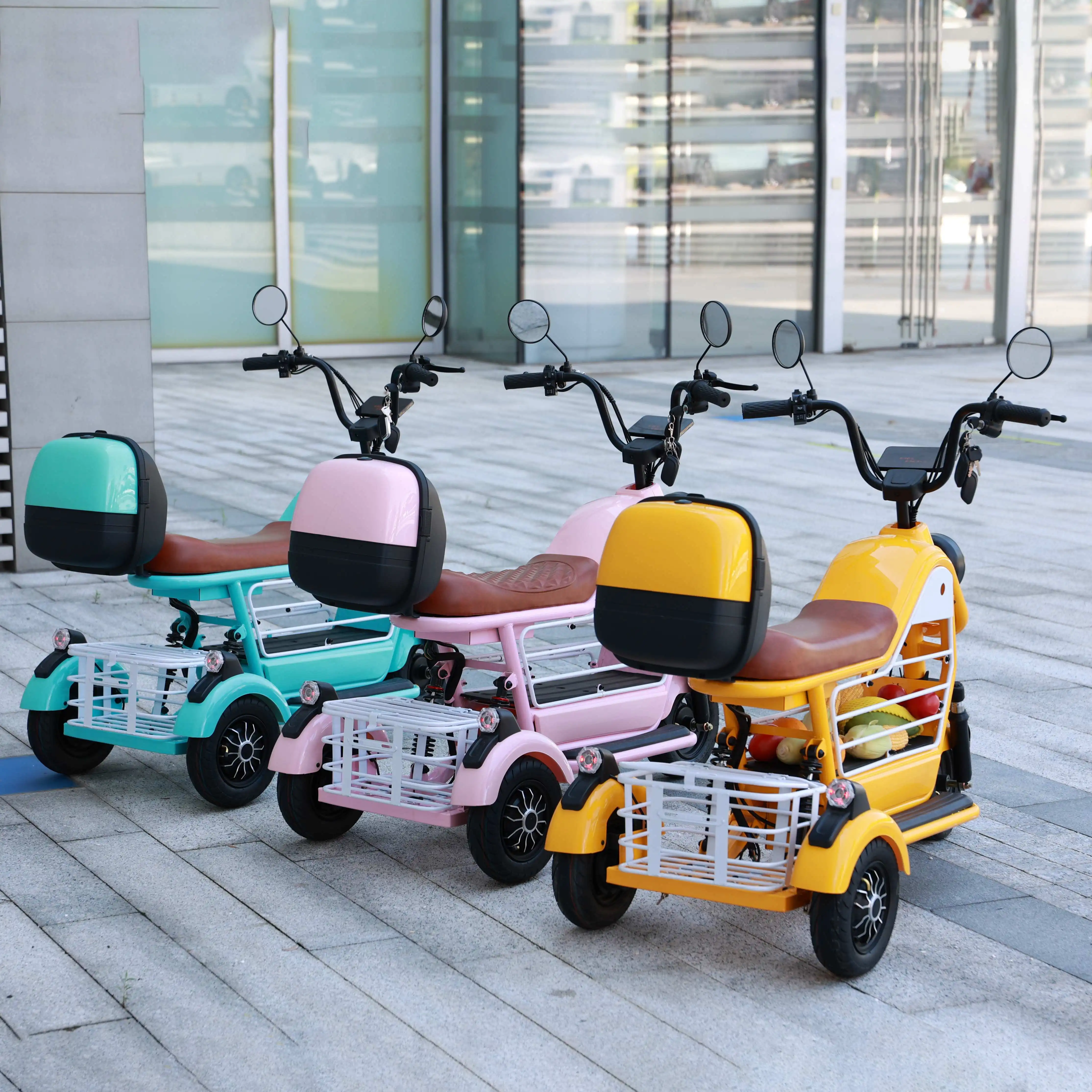 OEM customized removable battery electric 3 wheel bike electric tricycle city  electric scooter trike tricycles with basket