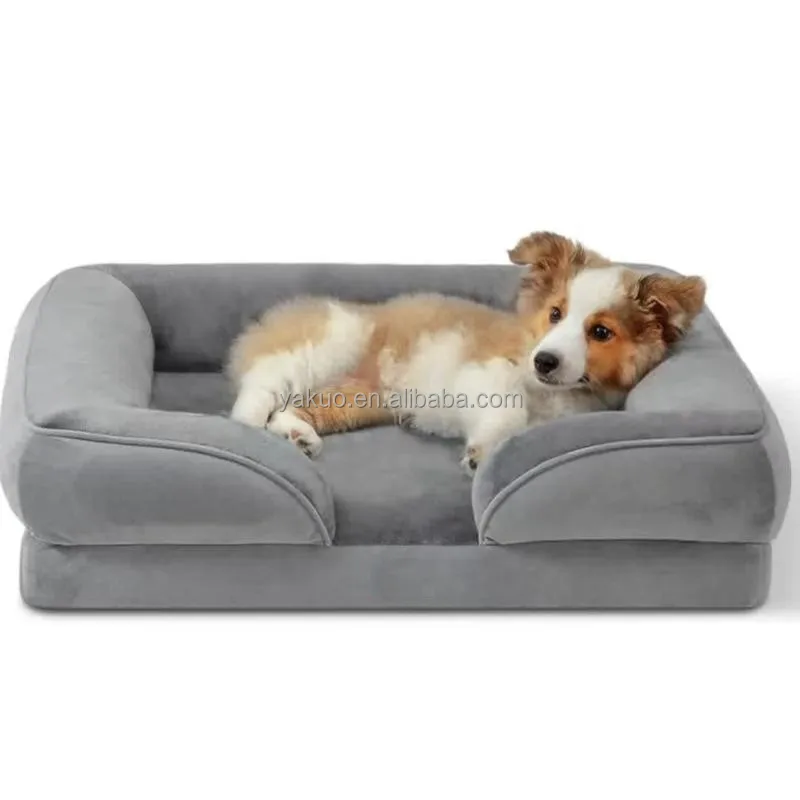 Washable Dog Pet Sofa Bed Mate With Egg Crate Foam Orthopedic Sofa Bed for Dogs Pets