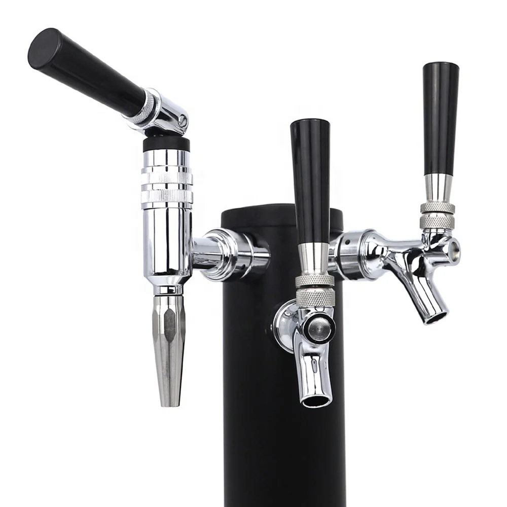 Food Grade Stainless Steel Drink Dispense Beer Faucet Tap Black Draft Beer Tower 3 Holes 12 Inch