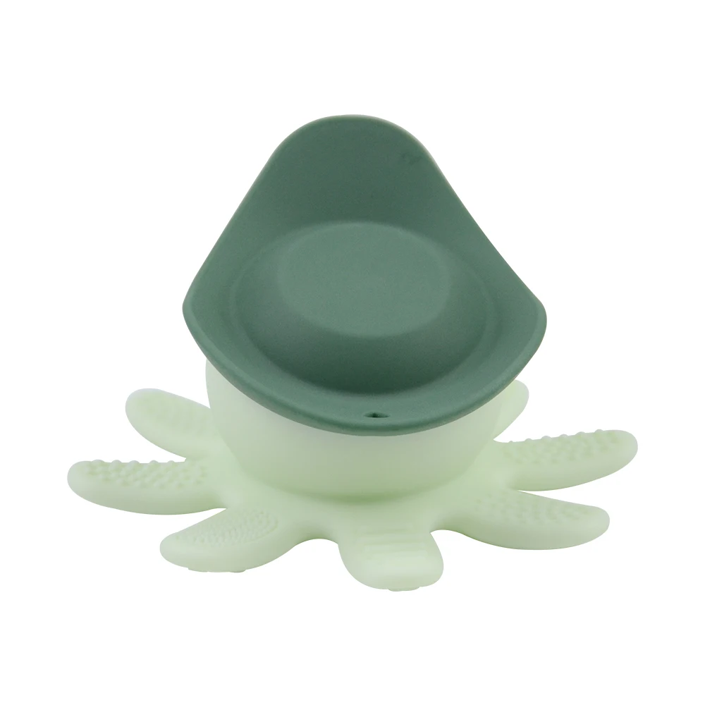 Hot Seller BPA Free Cartoon Captain octopus Teether Sensory Toys Teething Silicone Baby Teether