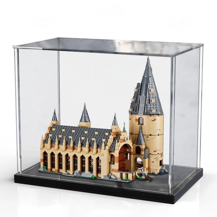 JERY 2023 Hot Sale Base Plexiglass Clear Acrylic Display Box Custom Colors Acrylic Le go Model Display Storage Box