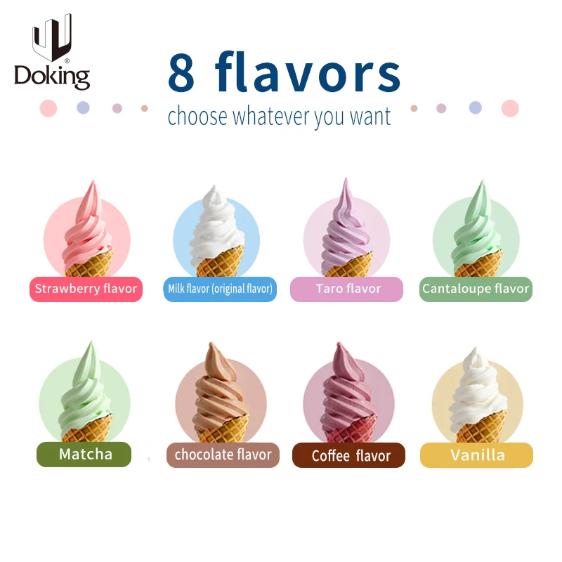 Doking Taro Flavor Soft Ice Cream Powder for ice cone desserts sundae for bubble tea shops desserts shops