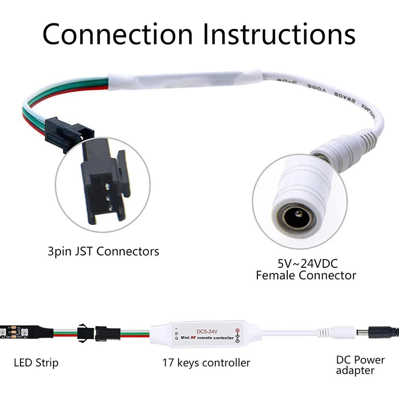 DC5V ~ 24V светодиодный пиксельный контроллер регулятор света диммер мини беспроводной пульт дистанционного управления SP104E COB strip Light