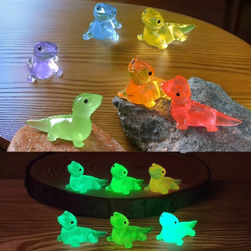 Новые Светящиеся в темноте милые ящерицы микро Ландшафтные садовые украшения из мультфильма «Сделай своими руками» игрушки смолы слепые сумки