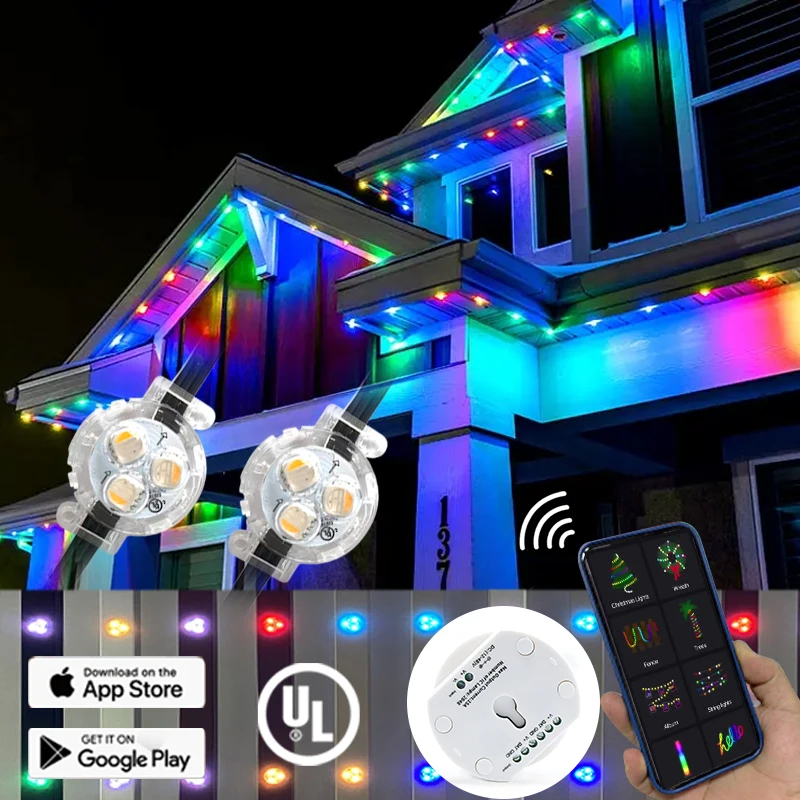 Permanent Christmas Decoration Light Outdoor Rgb Pixel Led Point Light Source Waterproof X Controller